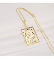 Tasarım The Moon Tarot Kolye 925K Gümüş (Gold)