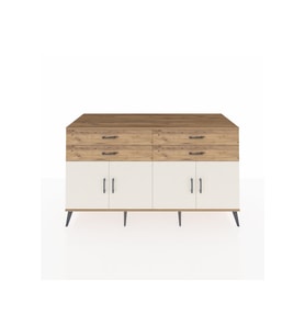 Kronos Konsol 2 Raflı 4 Çekmeceli 8 Kapaklı 176x59x99 Çam-Aytaşı/Çam