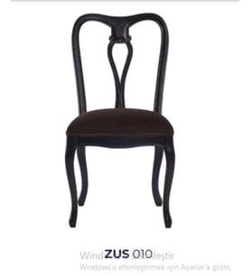 Sandalye Kayın 19742 ZUS010  Kahverengi Baby Face Kumaş Oymalı Parlak Siyah 1Ad