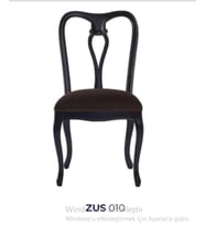 Sandalye Kayın 19742 ZUS010  Kahverengi Baby Face Kumaş Oymalı Parlak Siyah 1Ad