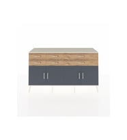 Kronos Konsol 3 Raflı 6 Çekmeceli 4 Kapaklı 176x59x99 Aytaşı-Antrasit/Çam