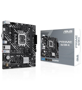 ASUS PRIME H610M-K H610 DDR5 Vga GLan mATX HDMI M2 USB3 RGB 1700p Anakart (Siyah-Gri)