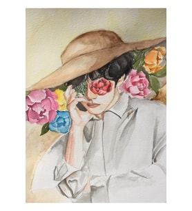 Taehyung Suluboya Tablo Ahşap Poster Dekoratif Kod3270