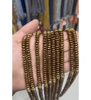 Hematit Taşı Rondela Kesim Parlak Kahverengi 8x3mm Doğal Taş Dizi
