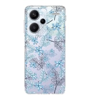 PrintiFy Xiaomi Redmi Note 13 Pro Plus Uyumlu Kamera Korumalı Floral Mavi Tasarımlı Kılıf