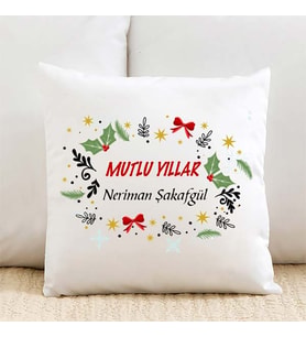 İsme Özel Mutlu Yıllar Yastık