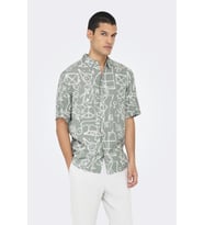 ONSBUD LIFE SS SLIM AOP VISC/LIN SHIRT (Açık Yeşil)