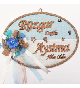 Lora Davet Bebek kapı süsü, Hastane kapı süsü, Duvar süsü,  Bebek çelengi (1 Adet) Çok Renkli - 36222
