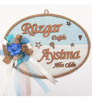Lora Davet Bebek kapı süsü, Hastane kapı süsü, Duvar süsü,  Bebek çelengi (1 Adet) Çok Renkli - 36222