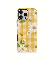 iPhone 16 Pro Max Vorian Çift Katmanlı Kılıf Daisy Picnic Gingham