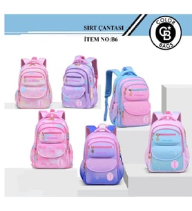 Color Bags Sırt Destekli Su Geçirmez Okul Çantası B6