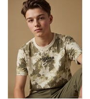 LCW Kids Haki Bisiklet Yaka Batik Desenli Erkek Çocuk Tişört