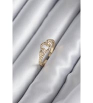 Pirinç Gold Renk Zirkon Taşlı Yılan Model Kadın Yüzük 5886