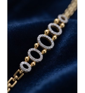 Xuping Taşlı Yuvarlak Detay Bileklik 14K Gold