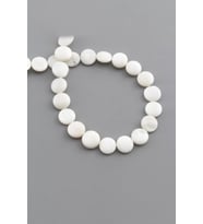 Sedef Doğal Taş Parlak Beyaz Daire Kesim 9x3mm Dizi [AA]