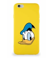 Apple iPhone 6 Soft Premier Kapak Donald Duck-B Tasarımlı Silikon Kılıf - Sarı (Şeffaf)