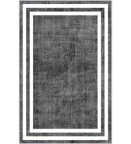 Eliana Home Baskılı, Yıkanabilir Kaymaz Taban Salon Halısı LNA1575-HT575 100x150 cm (Gri)