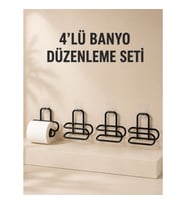 Mey İthalat® 4 Adet Yapışkanlı Tuvalet Kağıdı Askısı Siyah Metal Delmeden Duvara Monte WC Kağıtlık