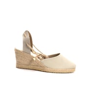 Gerçek Elişi Bej Kadın Dolgu Topuk Espadril Handmade