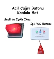 Acil Çağrı Butonu ve Işıklı İkaz Seti ( KABLOLU )