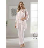#Pijama Pudra Penye Kadın Pijama Takımı Rahat Ev Giyim Günlük ve Çeyizlik Nefes Alabilen Yumuşak