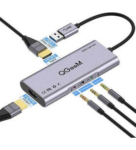 Dizüstü Laptop Bilgisayar Video Görüntü Aktarımı İçin HDMI Hub Dönüştürücü Çoğaltıcı (2K HDMI, USB) (Siyah)