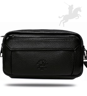 WEST POLO Westpolo Suni Deri El Ve Bilek Askılıklı Portföy Çanta Siyah Bty5022