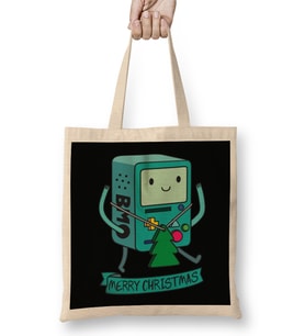 Adventure Time Bmo Merry Christmas Bez Çanta Uzun Saplı