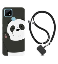 Realme C11 C21 C21Y C25Y C11 2021 Kılıf Boyun Askılı Silikon Hello Panda 1709