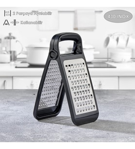 Mega Katlanabilir Ayrılabilir Inox Rende Siyah