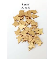 Oya Abiye Bileklik Kolye Pleksi Metalik Plastik Pul Altın Renk 8 gram 50 adet - BNC489