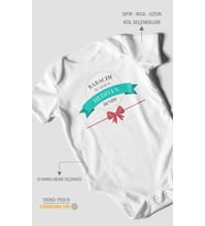 Babacım Bu Sene Ki Hediyen Benim Baskılı Bebek Zıbını – Çıtçıtlı Body 8 Renk  %100 Pamuk Kısa Kol (Beyaz)