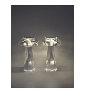 2 Lİ DEKORATİF MANTAR LEDLİ MUM 16 x 10 cm
