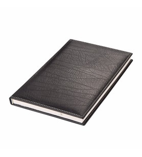 DERİ KAPAK DEFTER AJANDA TARİHSİZ ÇİZGİLİ 17X24 CM (Siyah)