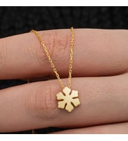 Gümüş Gold Minimal Kar Tanesi Kadın Kolye