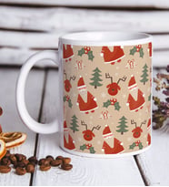 BK Gift Noel Baba Tasarımlı Beyaz Kupa Bardak-12