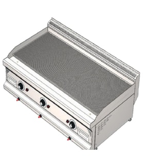 CSA Karacasan 900 Seri Set Üstü 120 cm Elektrikli Tam Kanallı Izgara 120x90x85Cm