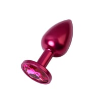 Metal Pembe Taşlı Kırmızı  Plug Küçük Boy
