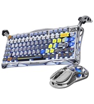 GravaStar Mercury K1 Pro Mekanik Gaming Klavye ve M1 Pro Kablosuz Optik Mouse Seti, Interstellar Silver (Açık Gri)