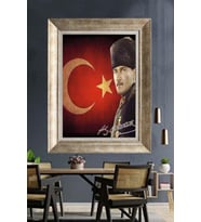Gümüş Çerçeveli Atatürk Tablo za467