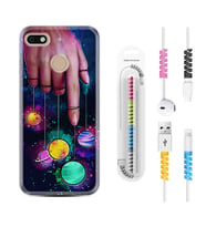 General Mobile GM8 Go GM9 GM20 Pro Plus Kılıf Kablo Koruma Spiral Silikon Finger planet 1740