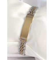 316L Çelik Gold Gümüş Renk Kalın Zincir Künye Model Erkek Bileklik 5886 - HEP-9921-1347