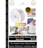 Premium Su Geçirmez Sızdırmaz Dayanıklı Lavabo Pvc Kenar Küf Önleyici 3.2m 20 Adet İzolasyon Bant