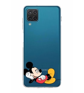 Samsung Galaxy A12  Kamera Korumalı  Kapak Mickey Mouse Tasarımlı  Şeffaf Kılıf