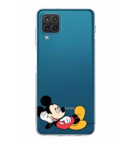 Samsung Galaxy A12  Kamera Korumalı  Kapak Mickey Mouse Tasarımlı  Şeffaf Kılıf