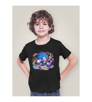 Süper Sonic Baskılı Unisex Çizgi Film Çocuk Tişört (1-12 Yaş)