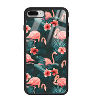 iPhone 8 Plus Flamingo Leaf Tasarımlı Glossy Telefon Kılıfı
