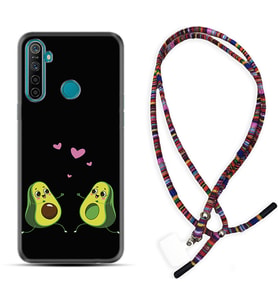 Realme 5i 5 Pro 6i 7 Pro 8 Kılıf Boyun Asklı Rasta Silikon Aşık Avokadolar 1642