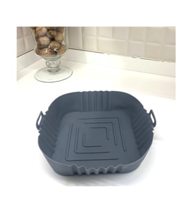 Renkli Isıya Dayanıklı Yıkanılabilir Silikon Fırın  Airfryer Kare Model Pişirme Matı 20 cm (5343)