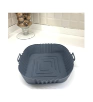 Renkli Isıya Dayanıklı Yıkanılabilir Silikon Fırın  Airfryer Kare Model Pişirme Matı 20 cm (5343)